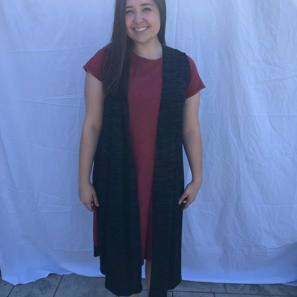 LulaRoe Dark Grey Joy Cardigan